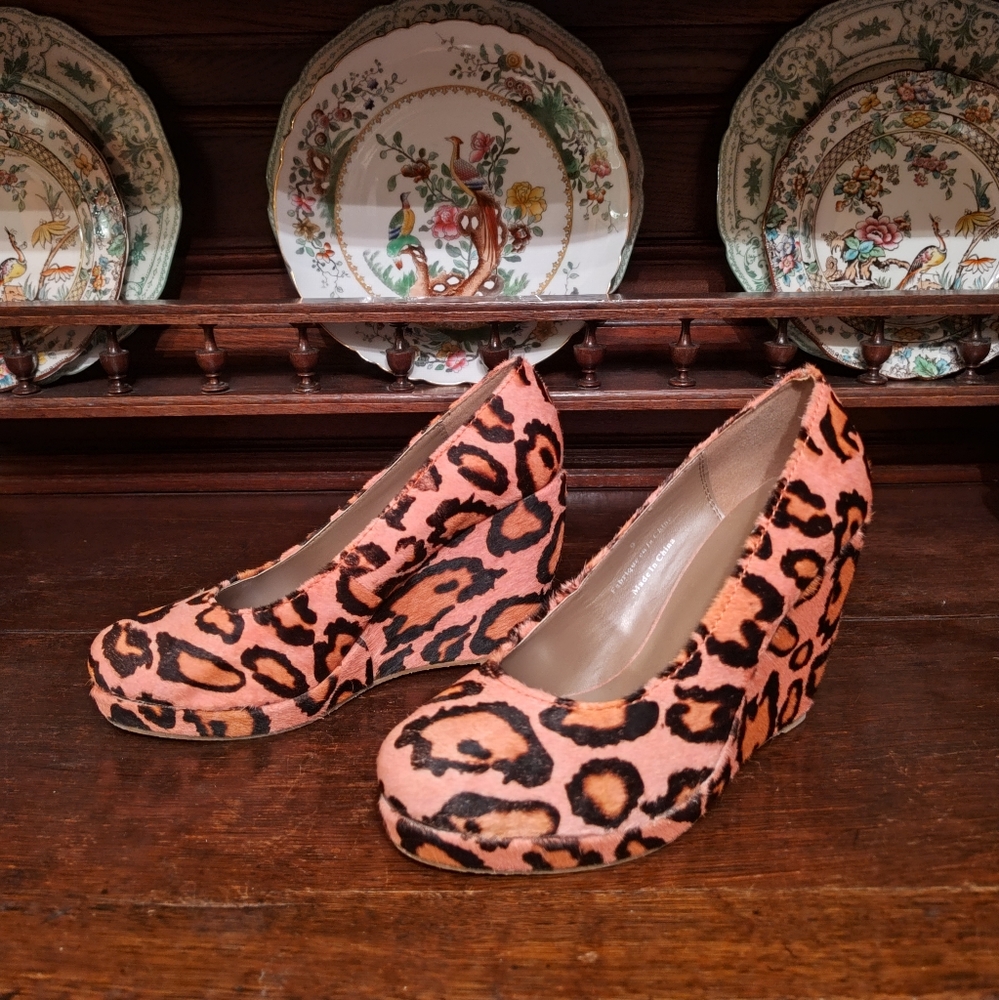 Pink Leopard/Cheetah Wedge Pumps
